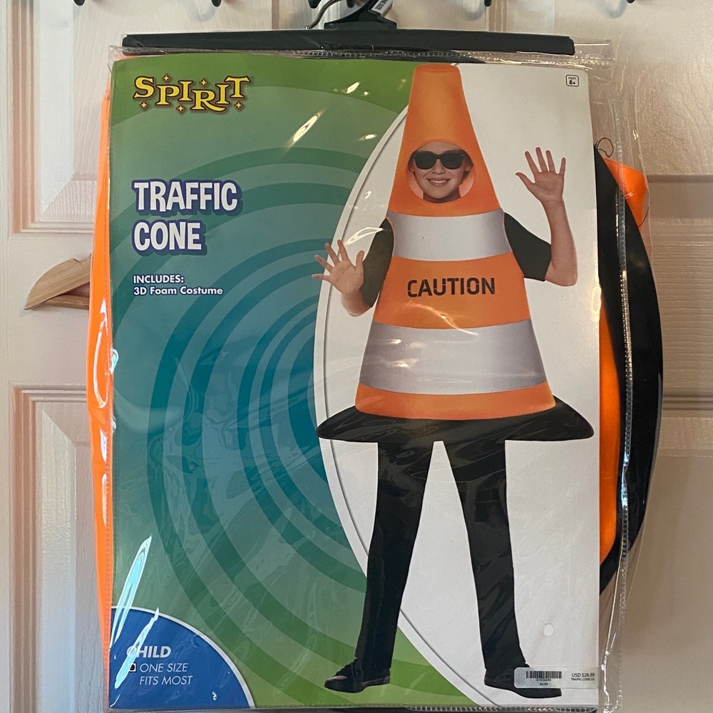 Spirit Orange and Silver Traffic Cone Costume